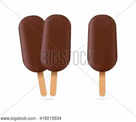ice cream chocolate escimo icon isolated on white background 3D illustration
