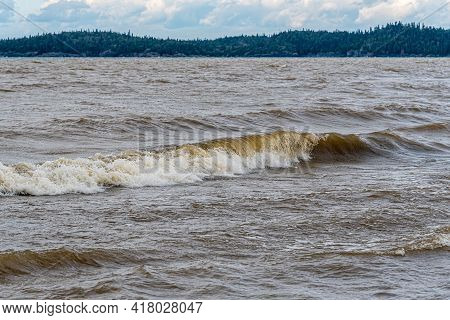 Waves On Superior Lake In Pukaskwa Park, Canada