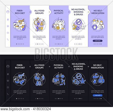 Hepatic Health Onboarding Vector Template. Responsive Mobile Website With Icons. Web Page Walkthroug
