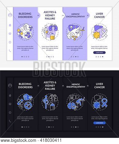 Liver Failure Onboarding Vector Template. Responsive Mobile Website With Icons. Web Page Walkthrough