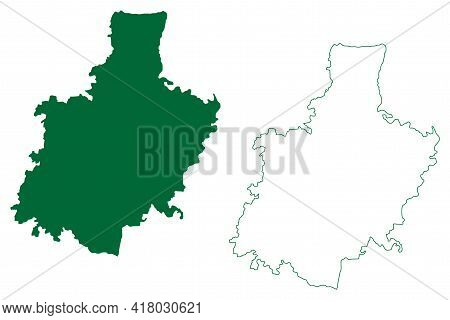 Kolar District (karnataka State, Republic Of India, Bangalore Division) Map Vector Illustration, Scr