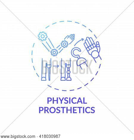 Physical Prosthetics Concept Icon. Rehab Engineering Idea Thin Line Illustration. Physical Impairmen