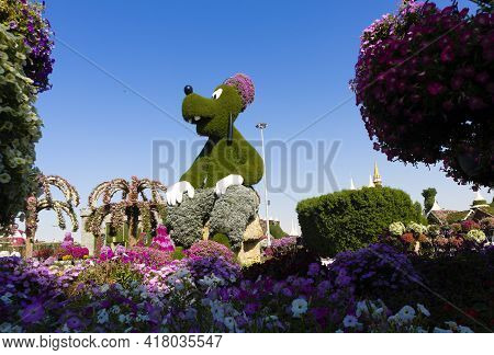 Dubai, United Arab Emirates, April 9, 2021, Dubai Miracle Garden Located In The District Of Dubailan