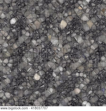 Rustic Blotched Charcoal Grey French Linen Woven Texture Background. Blobby Neutral Old Vintage Clot