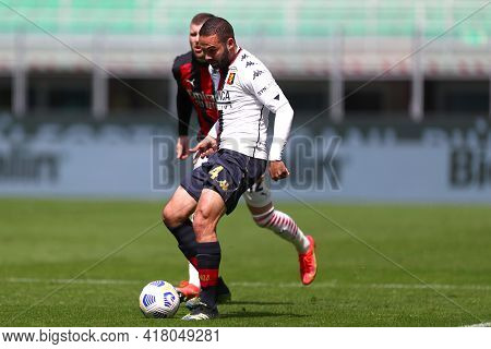 Milano, Italy. 18th April 2021. Davide Biraschi Of Genoa Cfc  During The Serie A Match Between Ac Mi