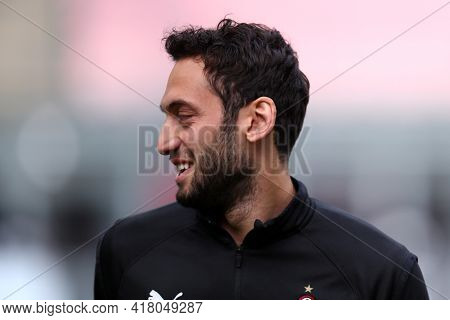 Milano, Italy. 18th April 2021. Hakan Calhanoglu Of Ac Milan  During The Serie A Match Between Ac Mi