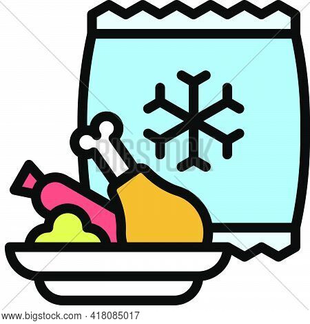 Frozen Food Icon, Supermarket And Shopping Mall Related Vector Illustration