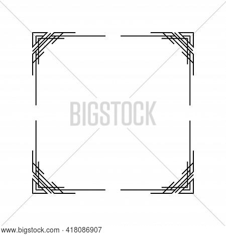 Art Deco Frame. Artwork Graphic Pattern. Orante Wedding Invintation Background Template. Vintage Ret