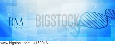 Medical Science Dna Structire Banner Vector Template Design