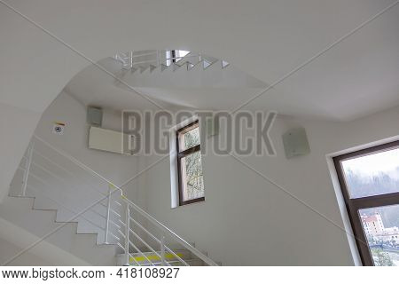 Stone Staircase Between Floors In A Modern Hotel