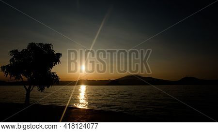 Sunset On The Jatigede Lake, Sumedang,west Java, Indonesia