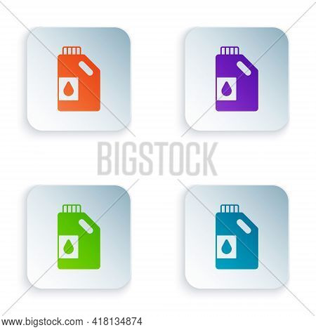 Color Canister For Motor Machine Oil Icon Isolated On White Background. Oil Gallon. Oil Change Servi
