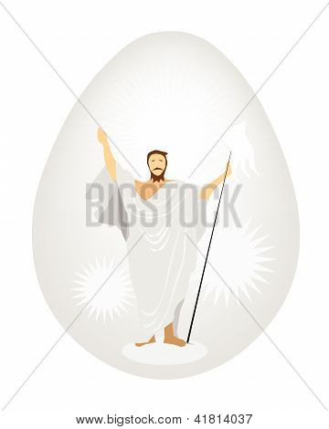 Bir resimde İsa'nın Easter Egg boyalı
