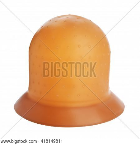 Brown Rubber Shower Cap Isolated On White