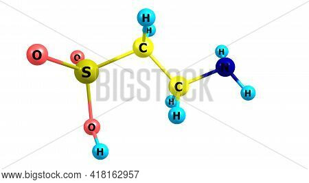 Taurine Molecular Structure Isolated On White