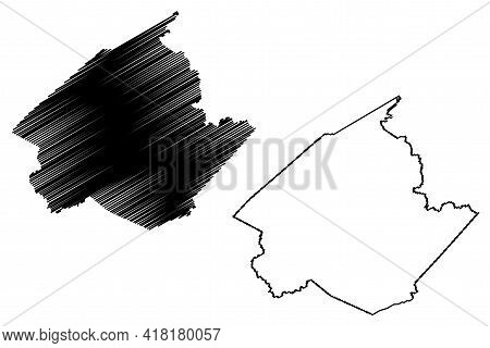 Wirt County, State Of West Virginia (u.s. County, United States Of America, Usa, U.s., Us) Map Vecto