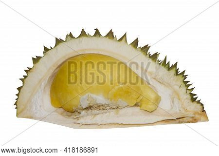 Monthong Durianon On White Background With Cipping Path.
