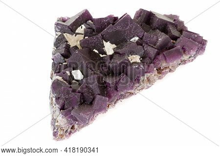 Macro Stone Mineral Fluorite On A White Background