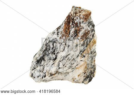 Macro Stone Astrophyllite Mineral On White Background