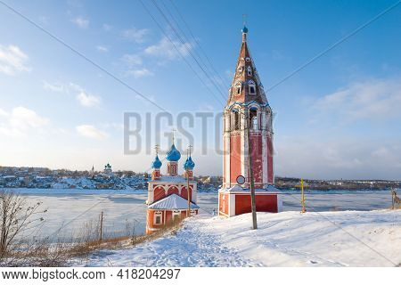 The Old Church Of The Icon Of The Mother Of God Of Kazan (red Church) Against The Background Of The 