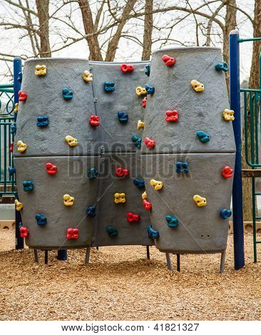 Climbing Wall In Children's Playground