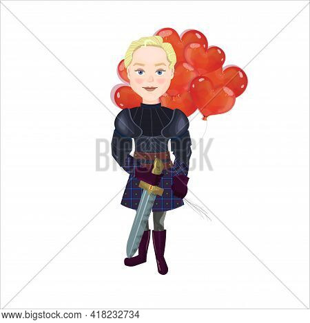 London, United Kingdom - 15 April 2019: Brienne Of Tarth Vector Caricature. Game Of Trones Tribute.