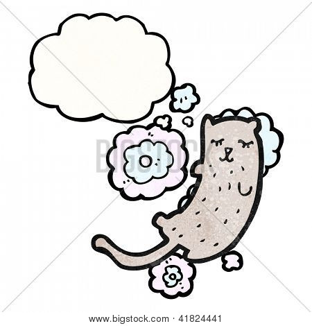 cartoon cat dreaming
