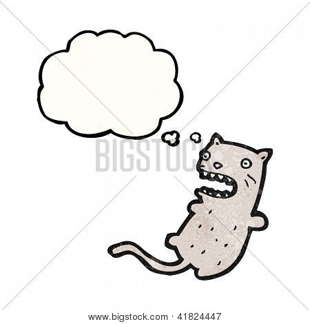 cartoon cat with thought bubble