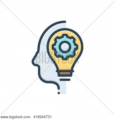 Color Illustration Icon For Skills Development Organization Idea Motivation Concept Dexterity Intell