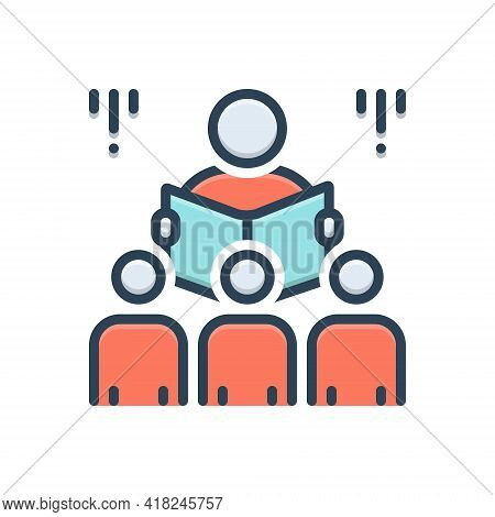 Color Illustration Icon For Storyteller Raconteur Teller Narrator Descriptor Expositor Glosser