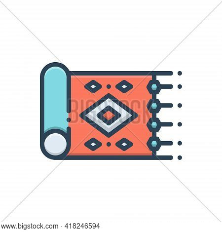 Color Illustration Icon For Rugs Carpet Floorcloth Fabric