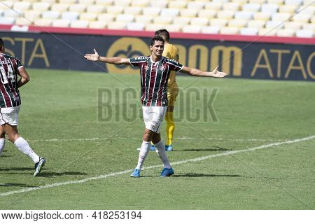 Rio, Brazil - April 25, 2021: Paulo Henrique Ganso Player Celebrate In Match Between Fluminense Vs M