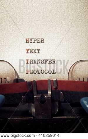 Hyper text transfer protocol phrase written with a typewriter.