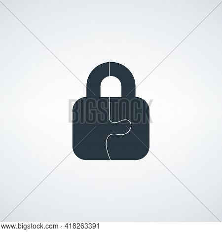 Puzzle Lock, Lock Puzzle Pieces. Stock Vector Illustration Isolated
