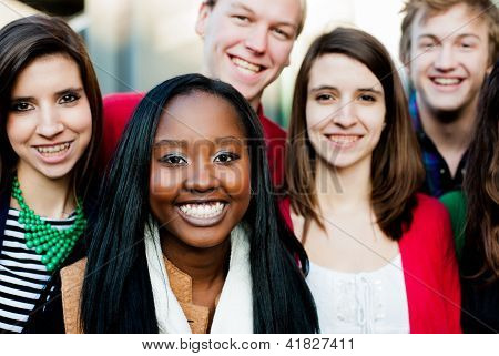 Group Of Diverse Students Outside