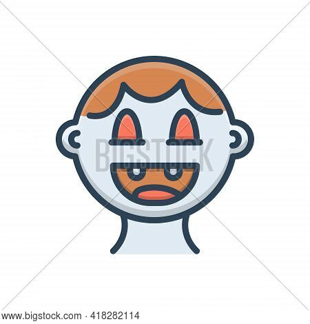Color Illustration Icon For Kids Children Brood Progeny Baby