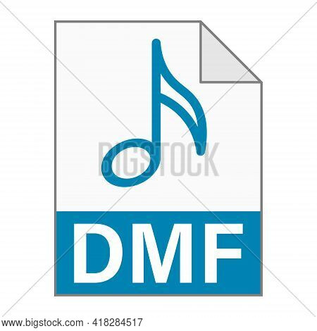Modern Flat Design Of Dmf File Icon For Web