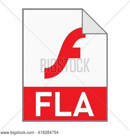 Modern Flat Design Of Fla File Icon For Web