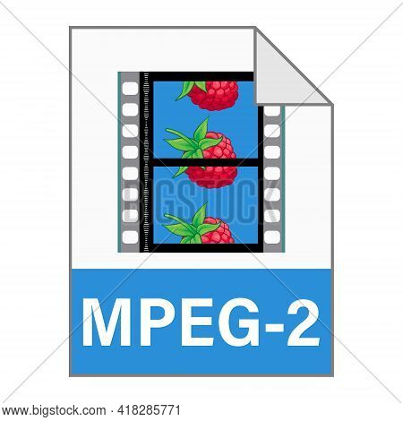 Modern Flat Design Of Mpeg-2 File Icon For Web