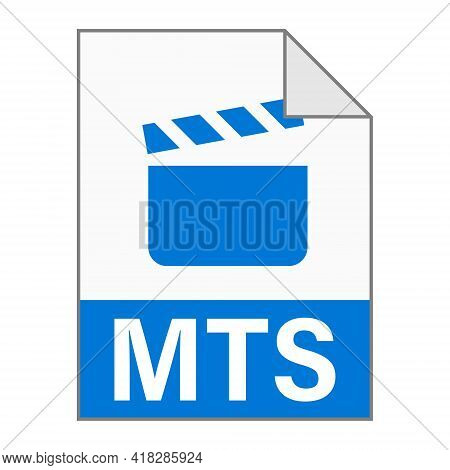 Modern Flat Design Of Mts File Icon For Web