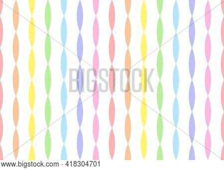 Rainbow Seamless Vertical Striped Pattern, Vector Illustration. Seamless Pattern With Pastel Colorfu