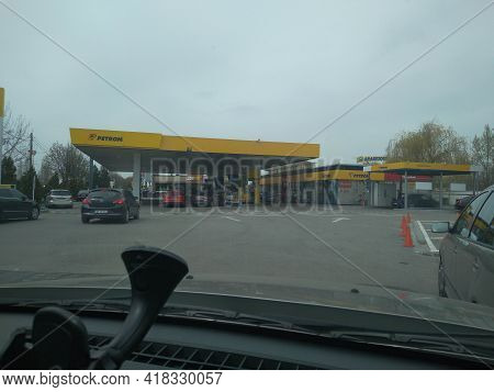 Petrom Gas Station Located In Bucharest, Romania, 2021