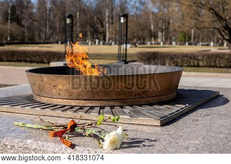 Enternal Flame In Russia. Symbols Of Memory And Respect Of The Victory Of Soviet Soldiers In The Sec