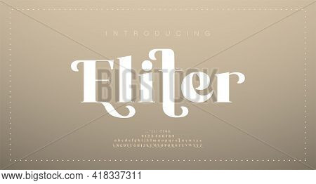 Elegant Luxury Alphabet Letters Font. Classic Lettering Minimal Modern Fashion Designs. Typography M