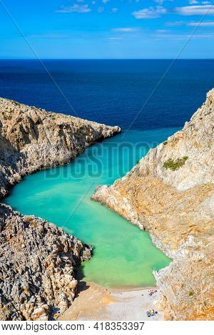 Seitan Limania beach on Crete, Greece