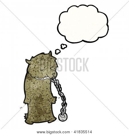cartoon dancing bear in chains