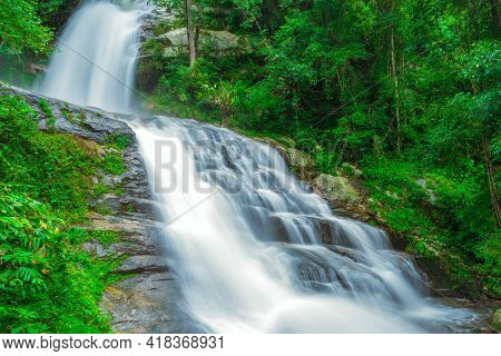Huay Saai Leung Waterfall Is A Beautiful Waterfalls In The Rain Forest Jungle Thailand