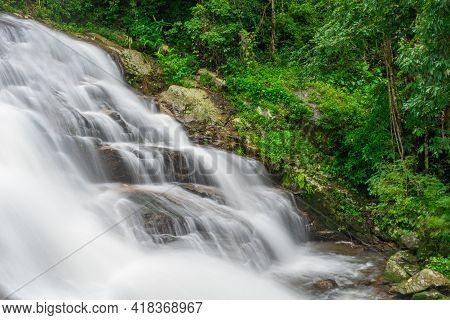 Huay Saai Leung Waterfall Is A Beautiful Waterfalls In The Rain Forest Jungle Thailand