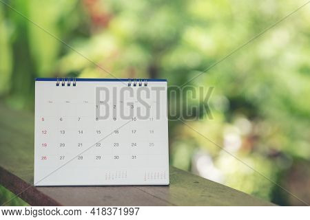 2021 Calendar Desk Place On Table. Desktop Calender For Planner To Plan Agenda, Timetable, Appointme
