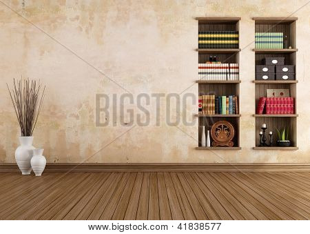 Vintage Room med bogreoler